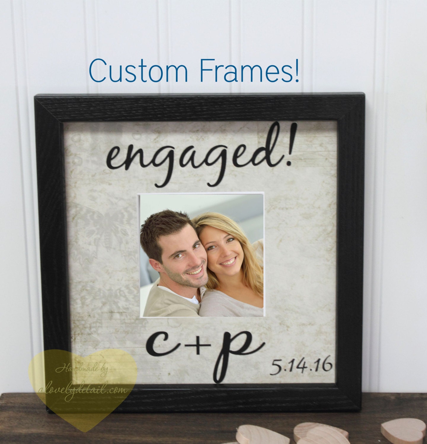 custom photo frame engagement gift just engaged gift custom
