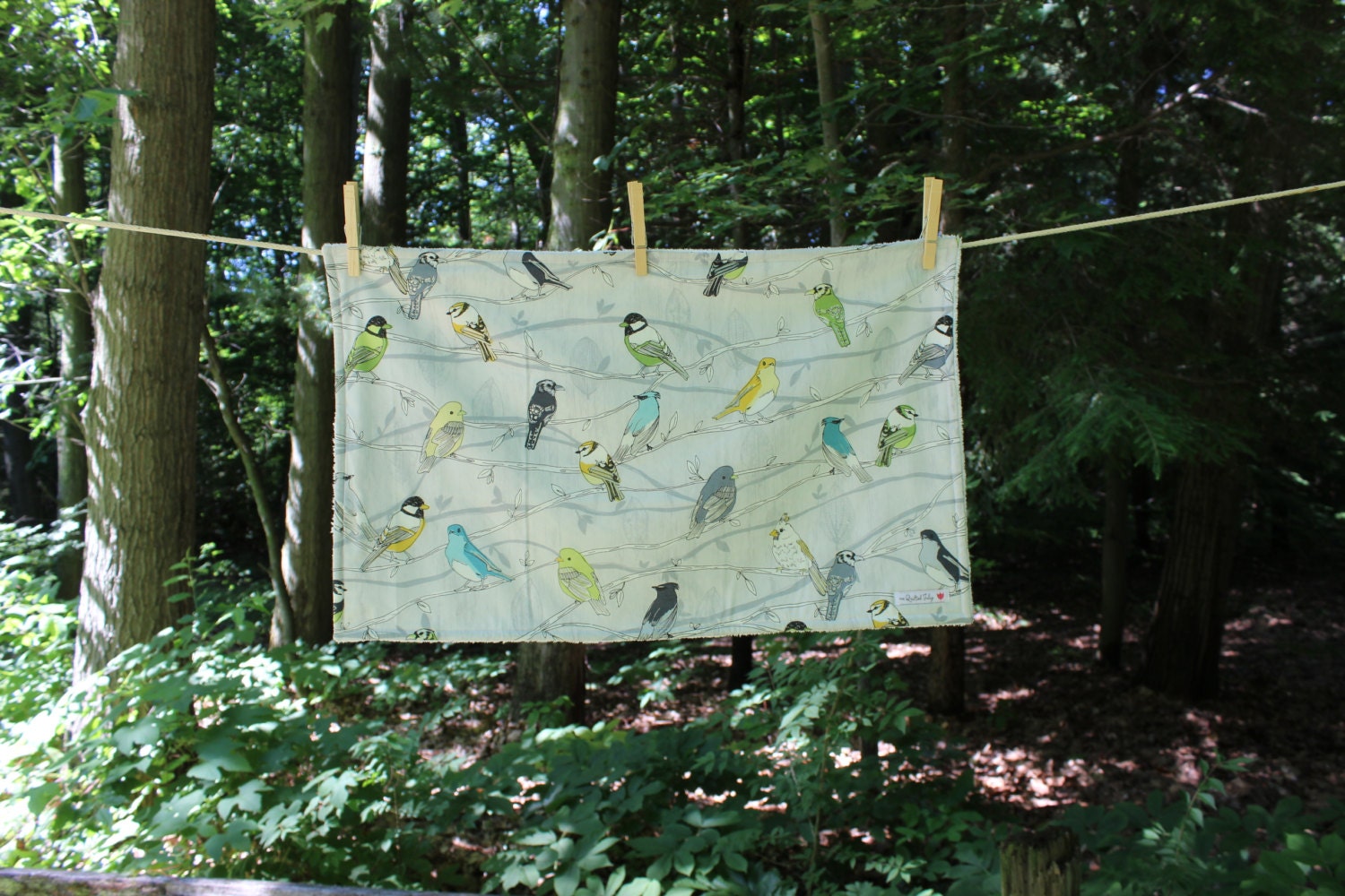 Large Dish Drying Mat Blue Green Grey Yellow by thequiltedtulip