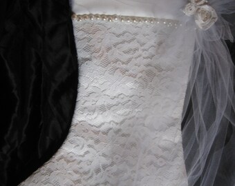 Handmade Bride Christmas stocking. Semi made to order.