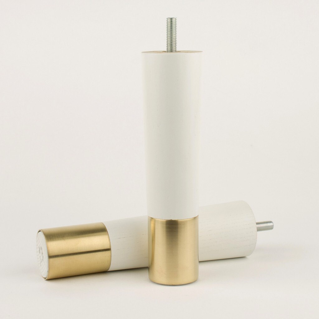 Satz von 2 mid century modern möbelbeine von forgehardwarestudio
