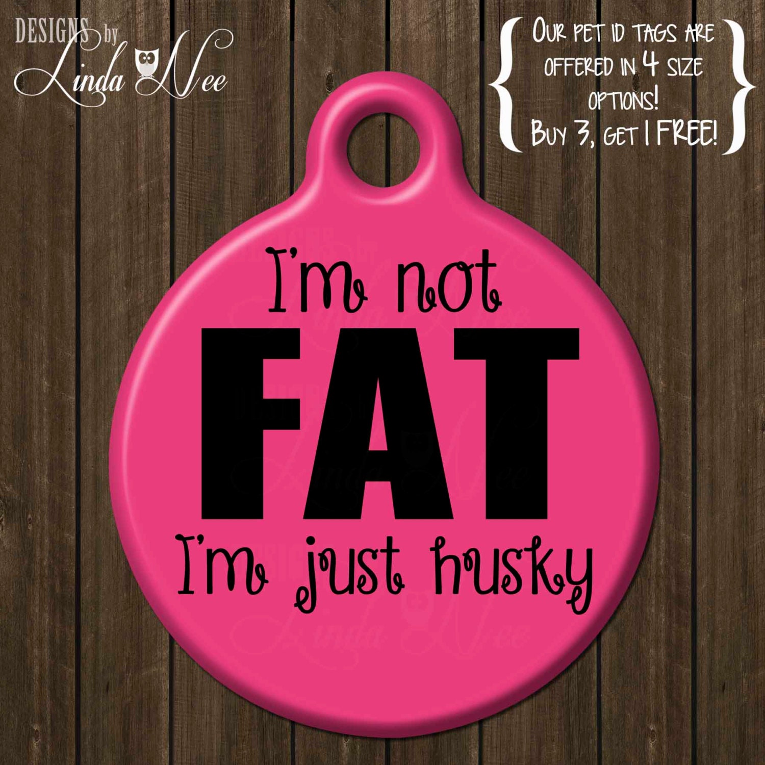 Funny Pet Tag Personalized Pet ID Tags I'm not fat