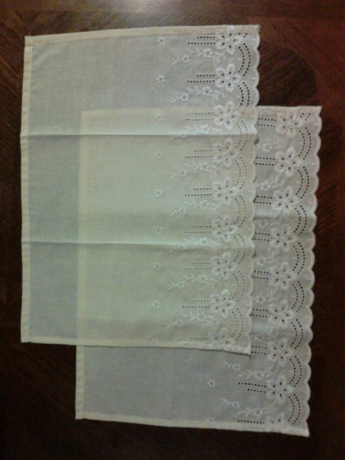 Placemats Pale Yellow Eyelet Vintage Floral by StitchedandPicked