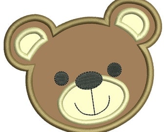 Teddy Bear Applique Embroidery Design- Instant Download