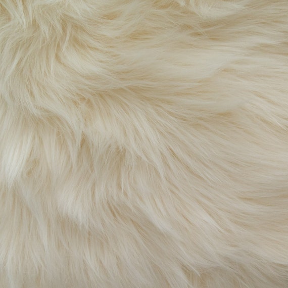 Faux/Fake Fur Luxury Shag Ivory 58 Inch Fabric by the Yard 1