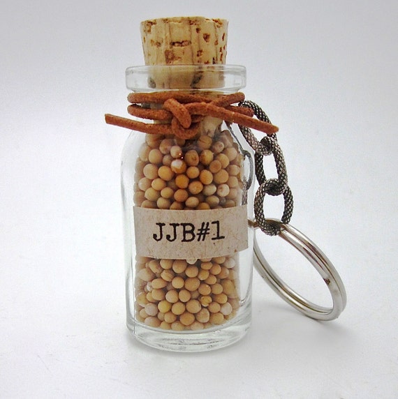 100 Mustard Seed Faith Mini Jar with Cork leather and