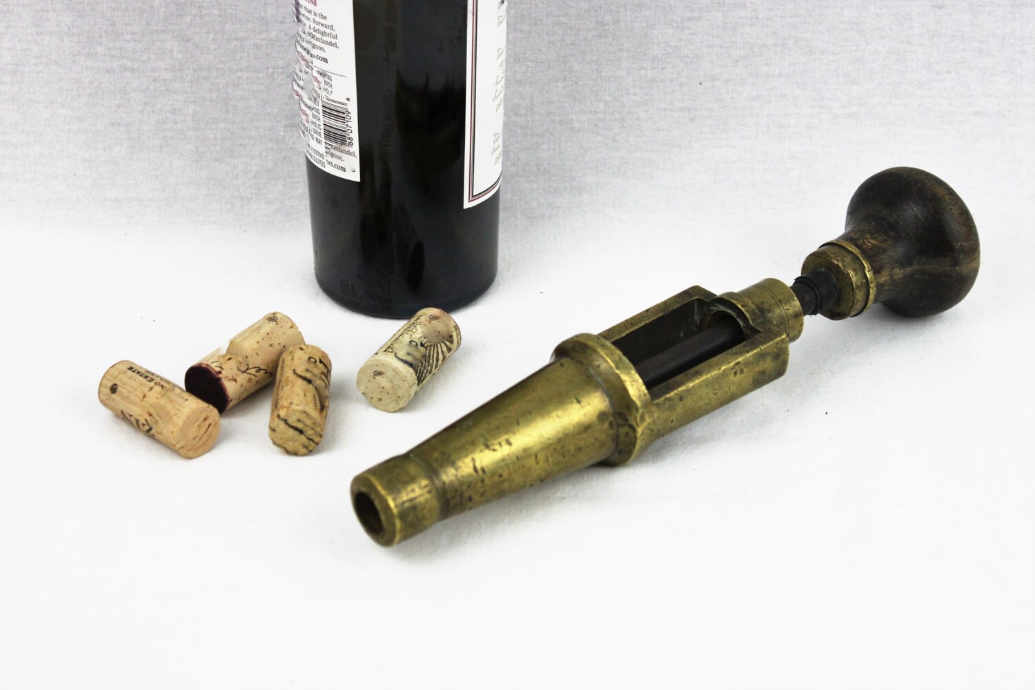 Antique Brass Bottle Corker, Cork Inserter, Corker