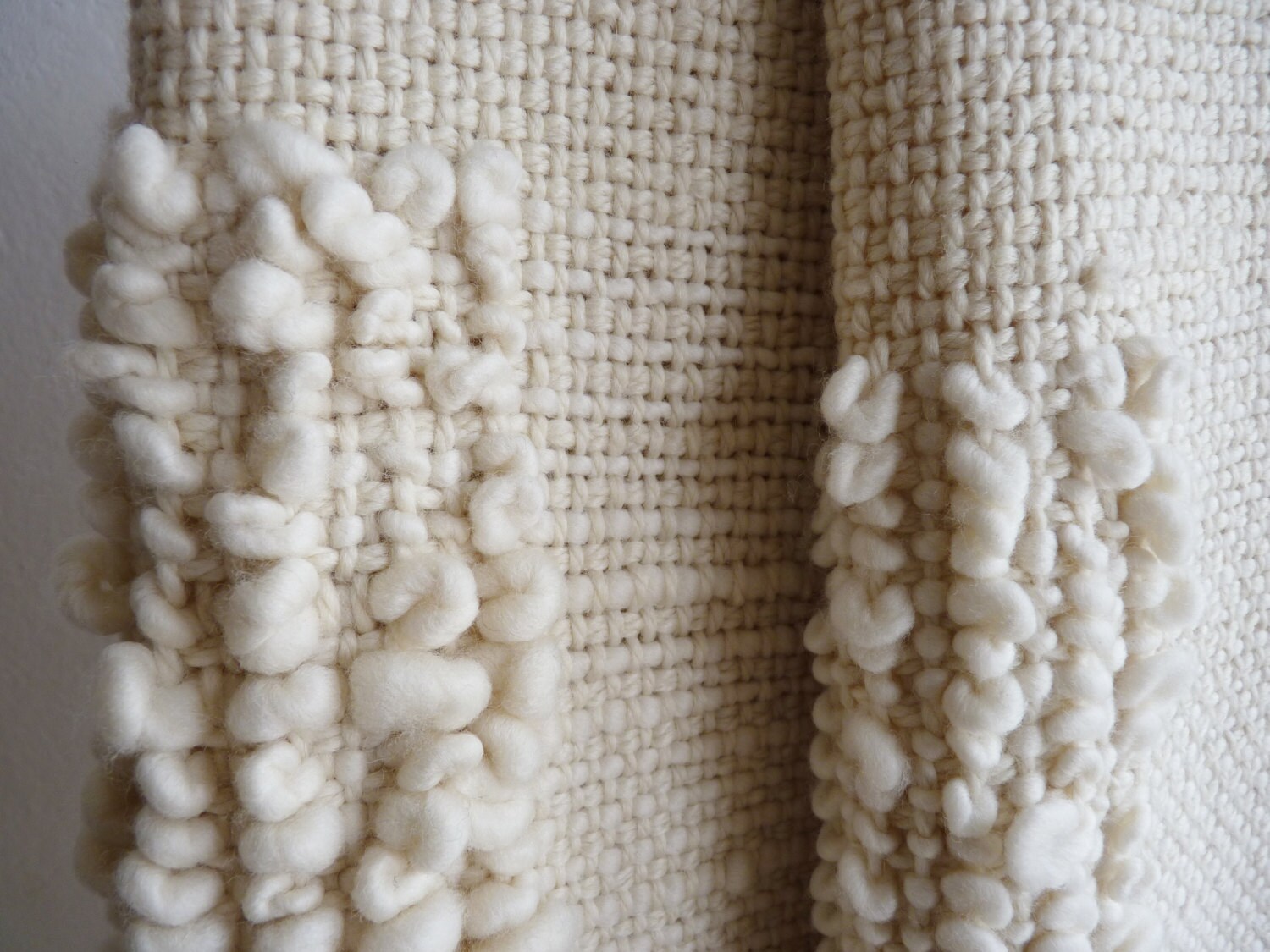 Wool Bed Cover Ecru Wedding Gift Afghans Throw