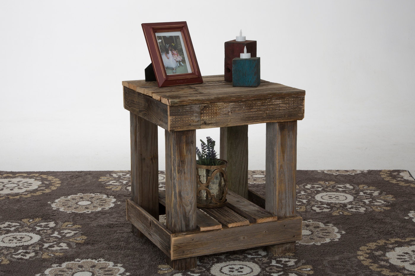 Barnwood end table by DelHutsonDesigns on Etsy