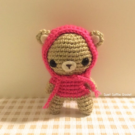 Hooded Teddy Bear Cub Amigurumi Crochet Pattern Hoodie by ...