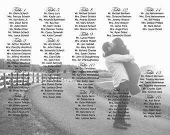 Photo Seating Chart, Customized Wedding Seating Chart with Bride & Groom Picture or Photo