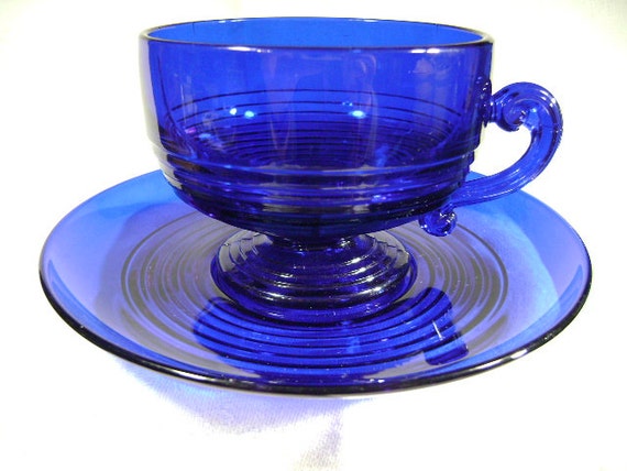 Tally Ho Cobalt Blue Cup & Saucer