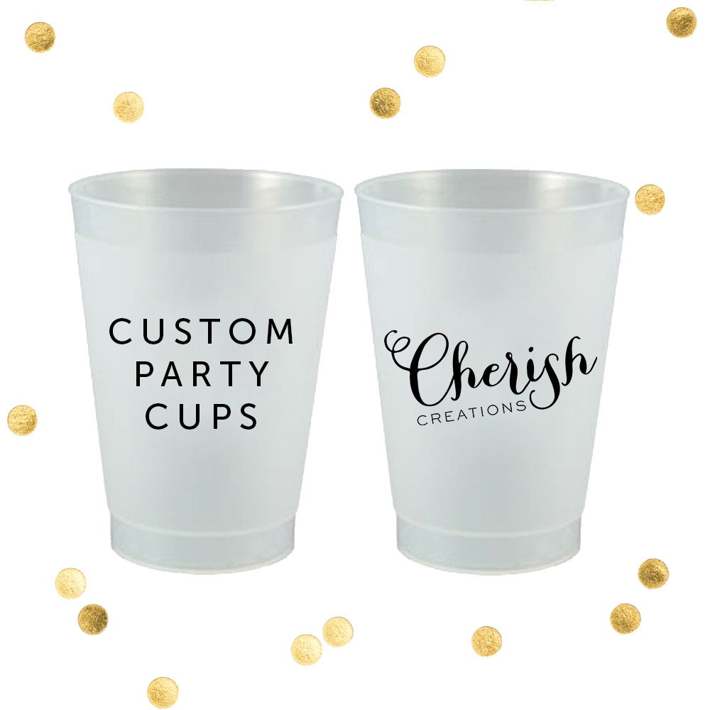 Custom Party Cups 10 oz Frosted Flexible Cups Graduation