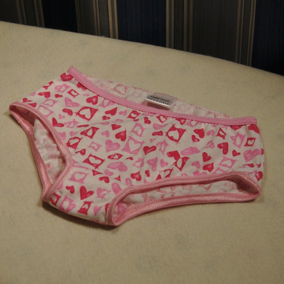 Pink Hearts Valentines Underwear Girls Panties In Whit