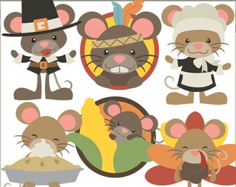Thanksgiving Clipart -Personal and Limited Commercial Use- PIlgrim Clipart, Turkey Clipart