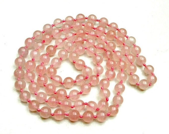 Rose Quartz Bead necklace pink polished gemstone beads