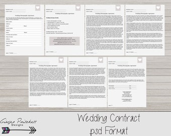 Wedding Photography Contract business forms - 7 psd and word pages