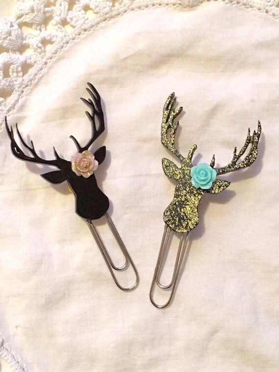 2 deer decorative paper clipscute paper clipslarge by ChicCat
