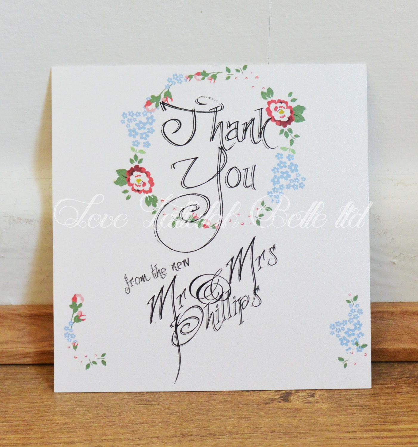 Pretty Flowers Thank You Note by LoveTallulahBelle on Etsy