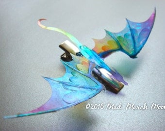 Dragon Hair Clip (crocodile), Various Colours, iridescent shimmering, handmade hair accessory single hair clip