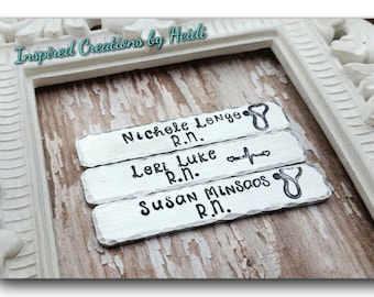 Stethoscope Name tag , Personalized Stethoscope , Handstamped , Nurse gift , Dr gift , Respiratory therapist , nurses use stethoscopes too