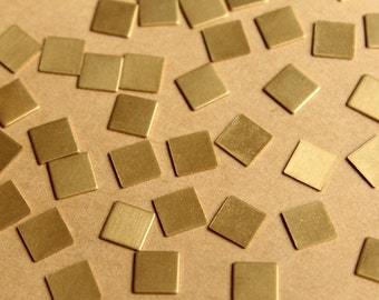 30 pc. Tiny Raw Brass Squares: 7.5mm by 7.5mm - made in USA | RB-790