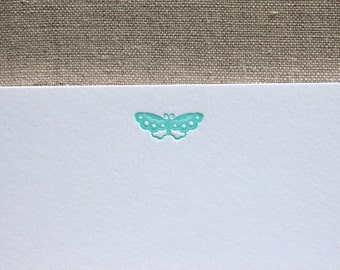 Flat Card Set with Letterpress Butterfly