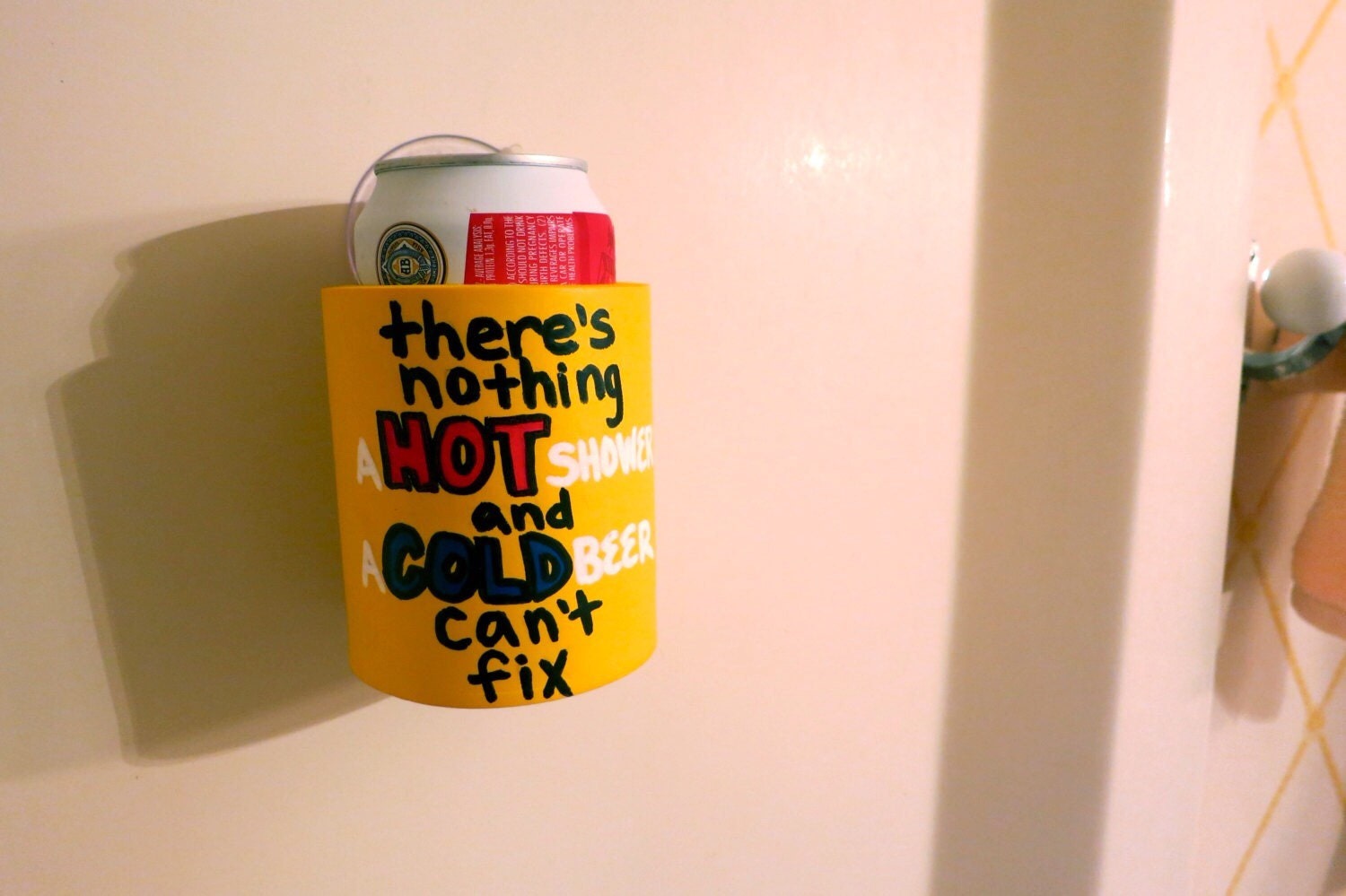 Custom Shower Beer Can Holder by ThePaintedLayer on Etsy