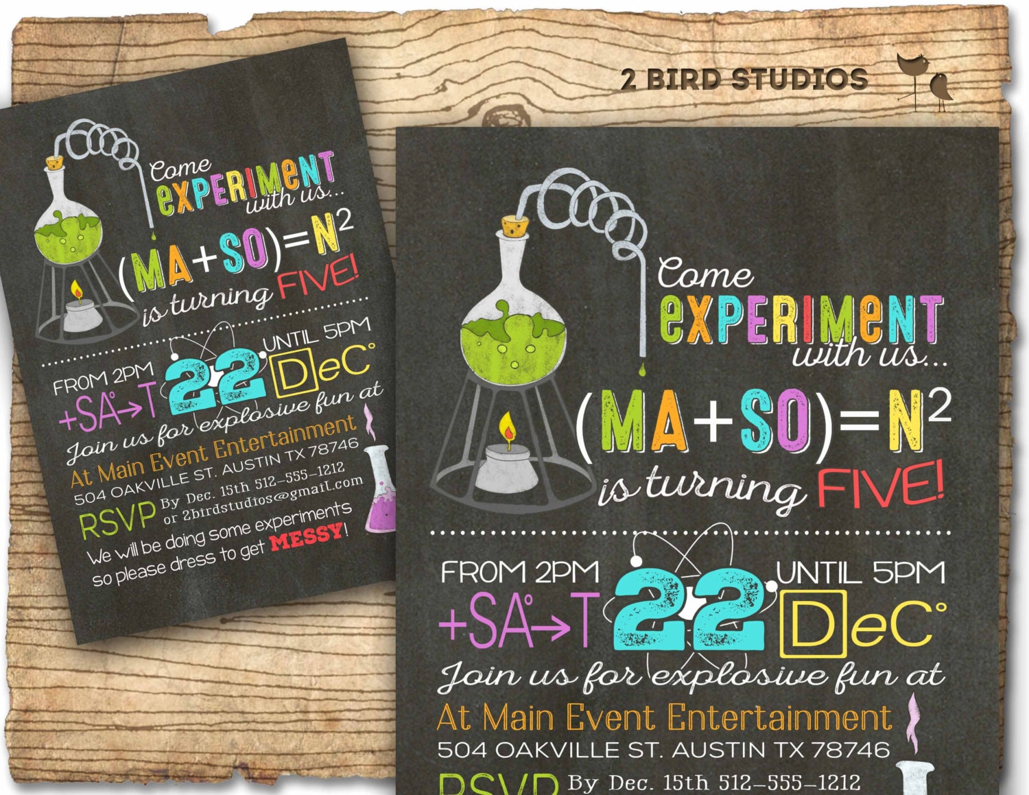 Science Themed Party Invitations 1