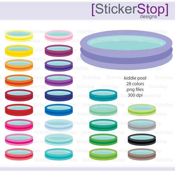 Kiddie Pool Or Baby Icon Digital Clipart In Rainbow Colors Kiddie Pool Or Baby Icon Digital Clipart In Rainbow Colors