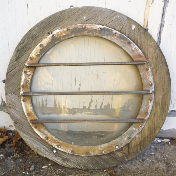 Vintage weathered round ship window