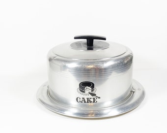 West Bend Cake Carrier - Aluminum Cake Holder - 50s Cake - Retro Cake Carrier