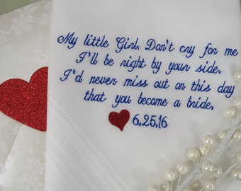 Wedding Embroidered Handkerchief - Beautiful Rustic Wedding Handkerchief - Elegant Wedding Handkerchief Collection
