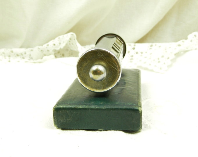 Vintage French Mid Century Green Leather and Chrome Perpetual Calendar / French Decor / French Mid Century / Retro Vintage Home Interior