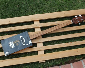 Cigar Box Guitar Camacho 4 String Electric Mag Pickup Tone and Volume Fretted