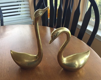 Items similar to Brass Geese Set of 2 Figurines on Etsy