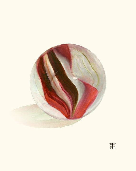 BLOOD MARBLE WALL art Glass marble home decor by SesCaniques