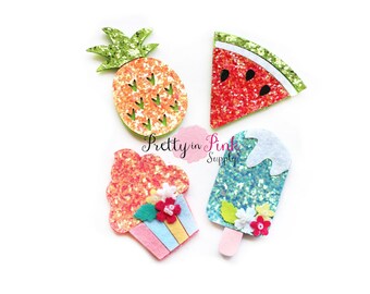 Glitter Felt Applique - Flat Back Felt Appliques - Felt Crafts - Felt- Felties- Felties for clips - Feltie Applique- Feltie DIY Craft Supply