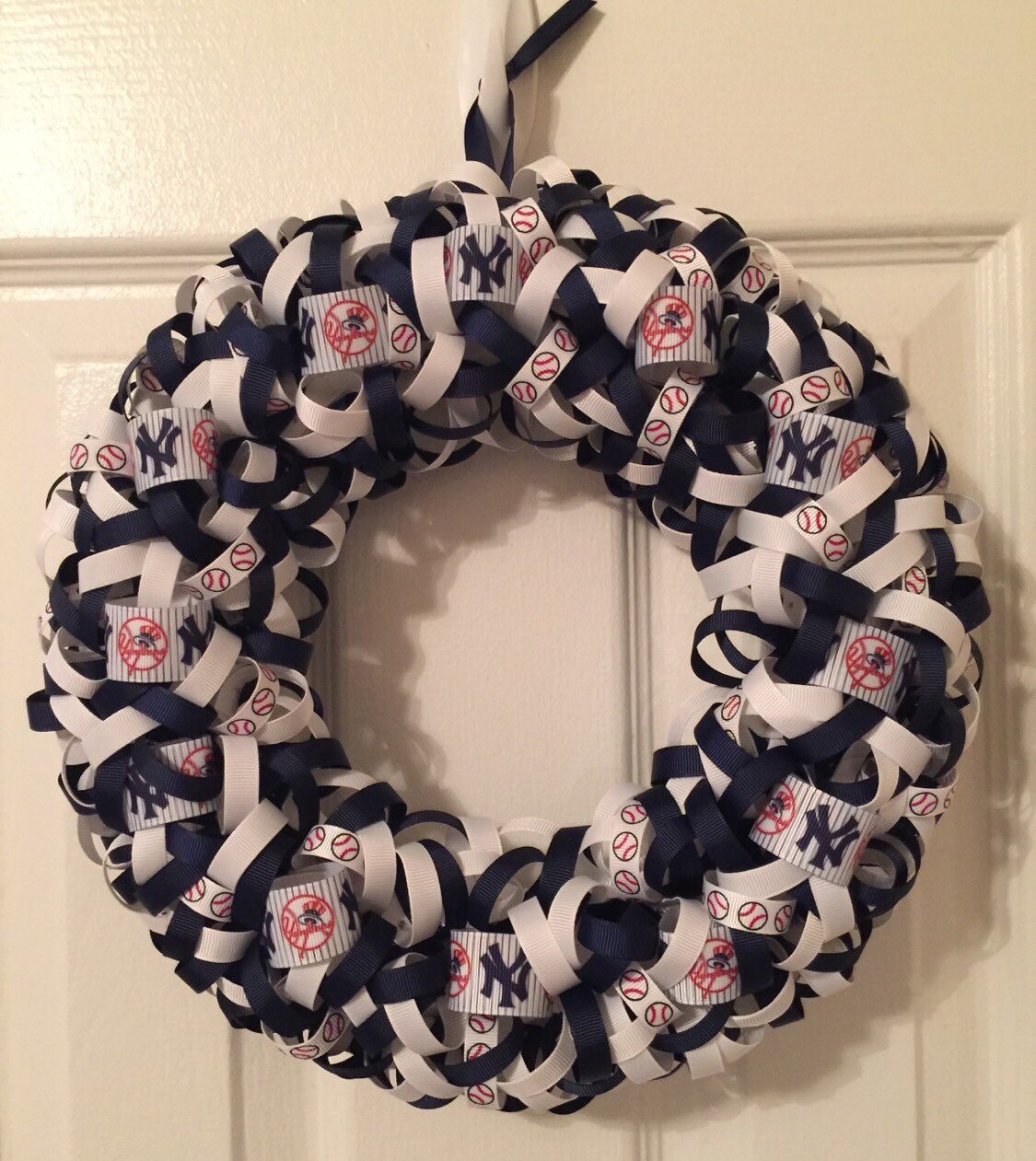 New York Yankees Ribbon Wreath by RibbonTherapy on Etsy