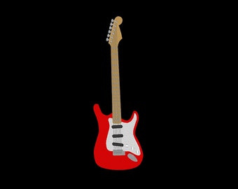 Electric Guitar Embroidery Design