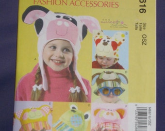 Uncut Pattern - McCall's M6616 - 6 Children's hats = size s,m,l