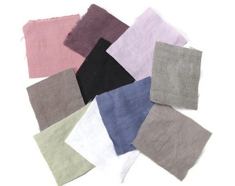 Linen fabric samples , Softened stone washed linen fabric.