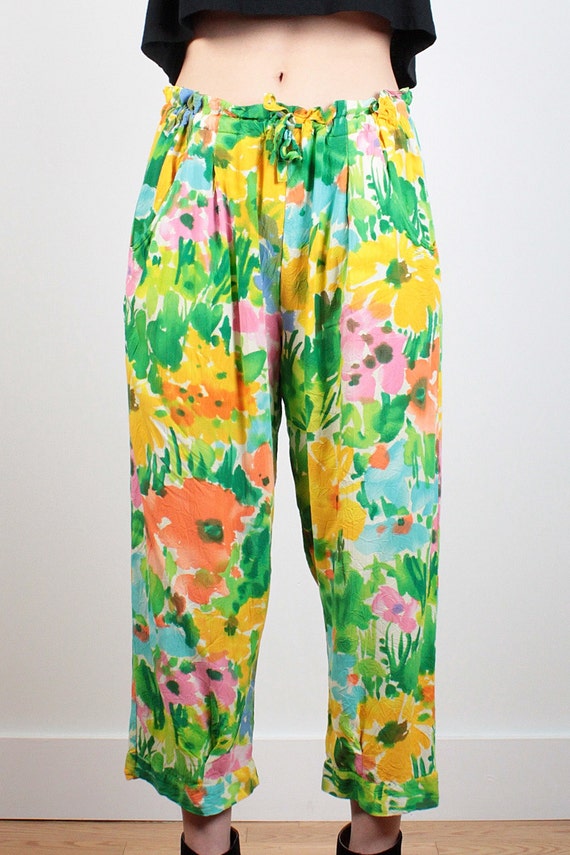 Vintage Jams World Pants 1990s Jams Floral by ShopTwitchVintage