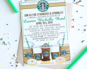 Starbucks invitation | Etsy