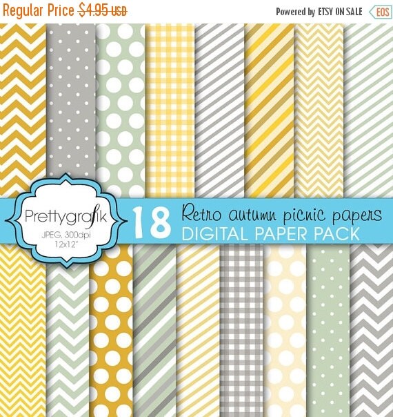 80% OFF SALE bright colors digital paper, commercial use, scrapbook papers, background, polka dots, chevron, gingham, stripes - PS618 Il_570xn