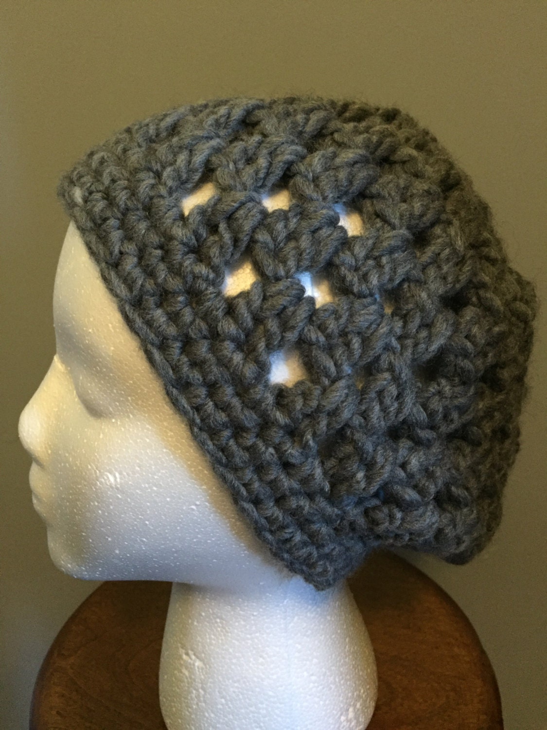 Hat Cloche Crocheted in Grey/Gray