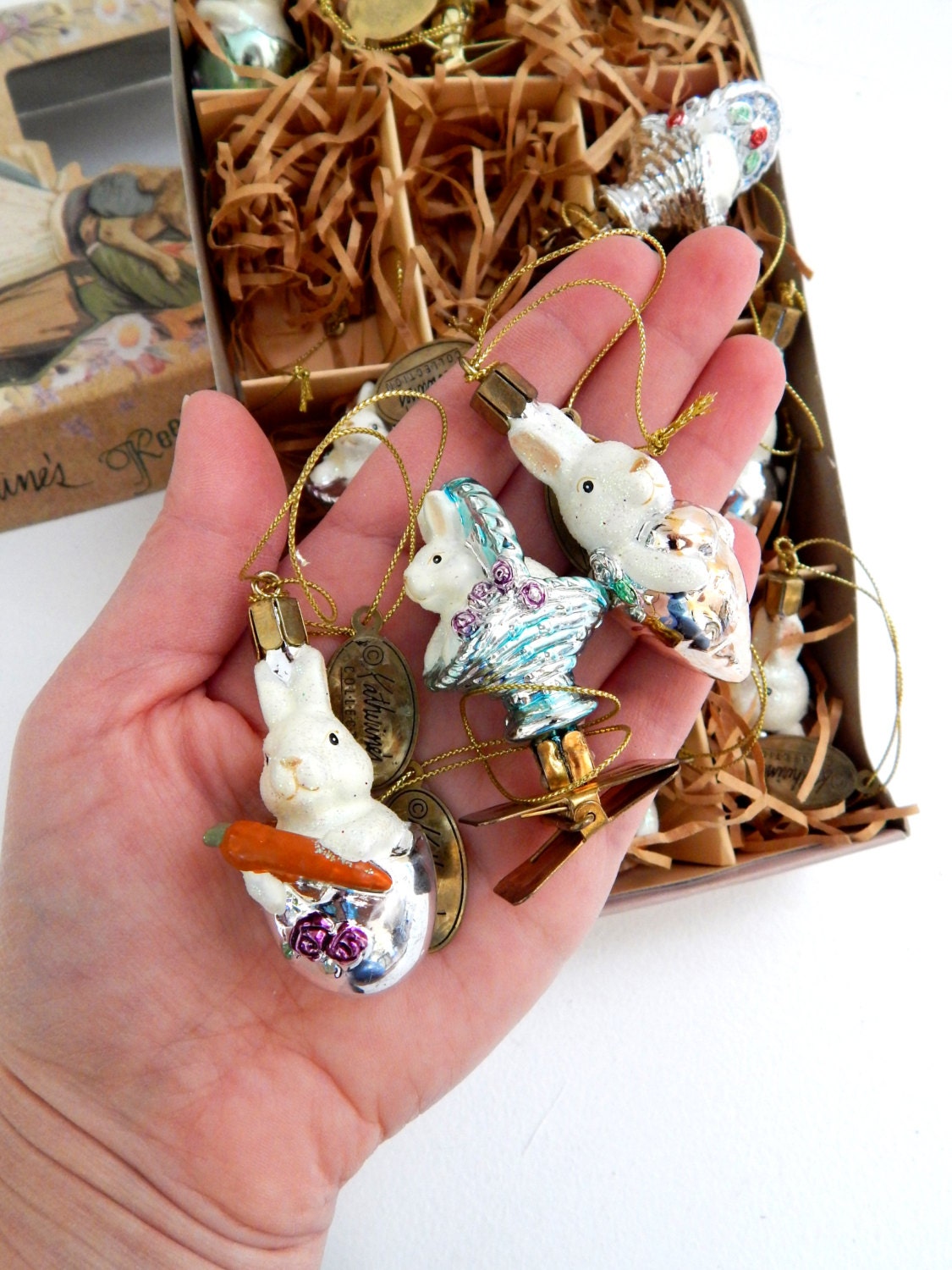 Katherine's Collection Easter Bunny Ornaments Boxed Set