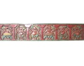 Antique Vintage Hand Carved Headboard Panel Six Nritya Ganesha Panel