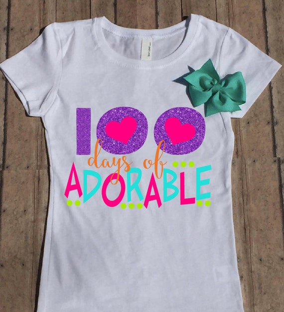 100 Days of Adorable School Shirt Girls Shirt Child Shirt