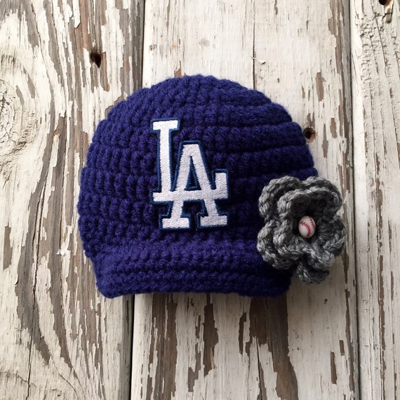 Baby Girl Navy & Gray Los Angeles Dodgers Inspired Hat