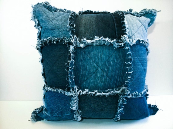 Rag Quilt Throw Pillow Cover Shabby Chic Cushion Cover